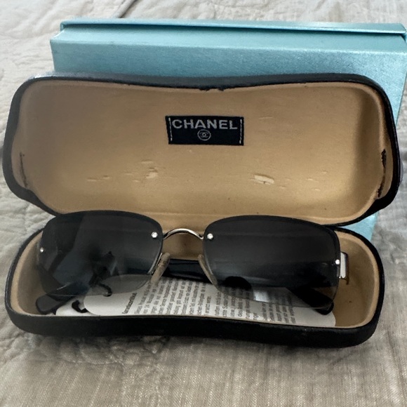 Chanel Silver and Black Sunglasses - Picture 1 of 3